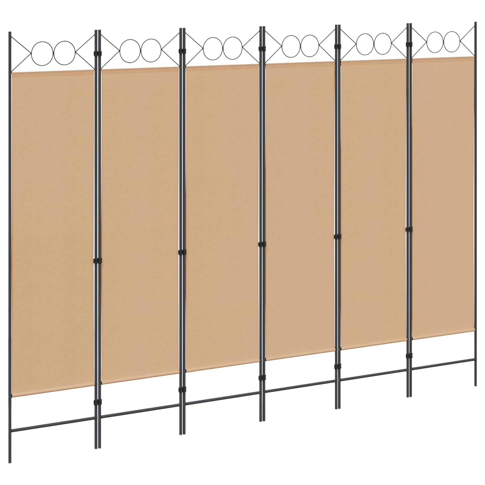 Biombo de 3 Paneles Beige 120 x 180 cm Tela