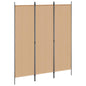 5-Panel Beige Room Divider 250 x 180 cm Fabric