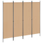 5-Panel Beige Room Divider 250 x 180 cm Fabric