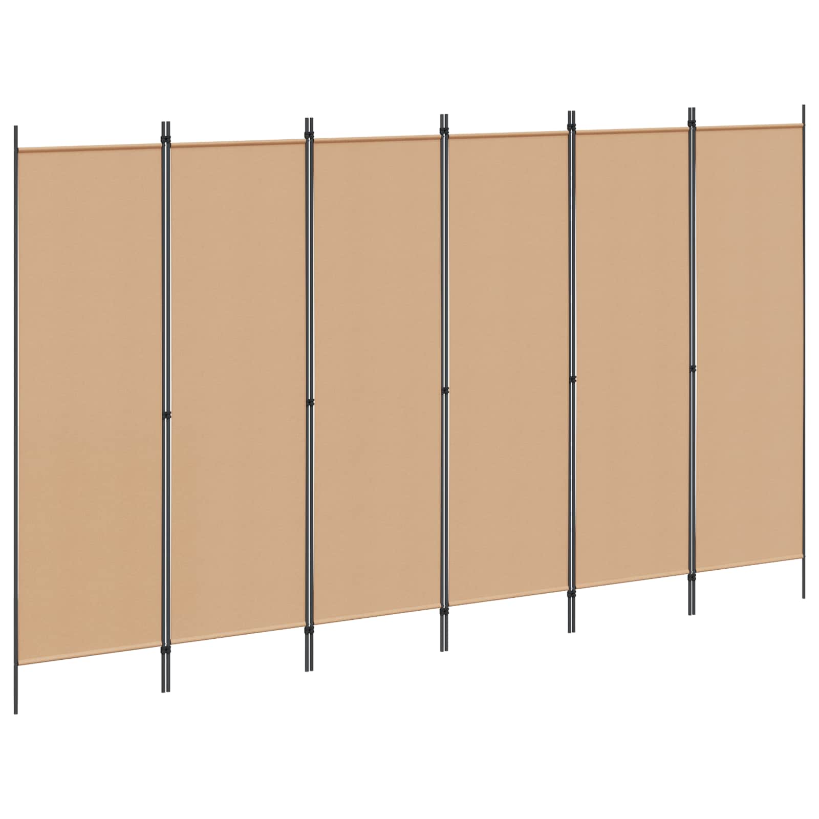 Biombos de 5 Paneles Beige 250 x 180 cm Tela