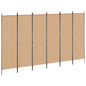 5-Panel Beige Room Divider 250 x 180 cm Fabric