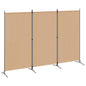 Biombo de 3 Painéis Bege 260 x 180 cm Tecido