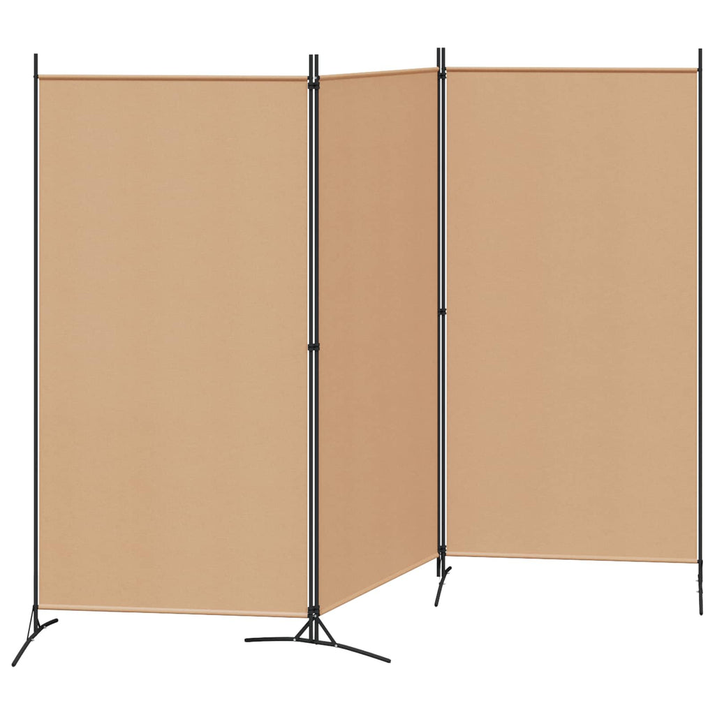 Biombo de 3 Paneles Beige 260 x 180 cm Tela