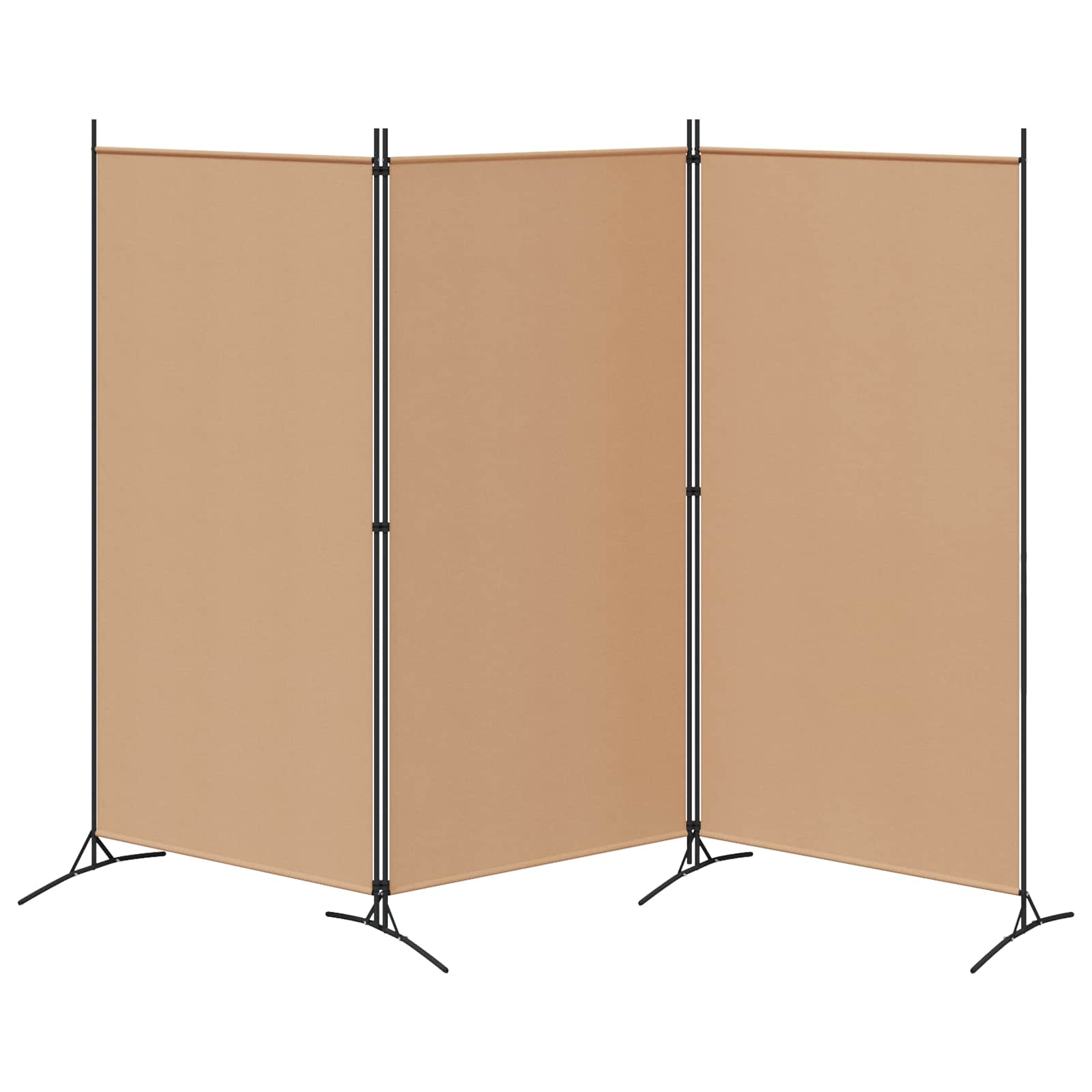 Biombo de 3 Paneles Beige 260 x 180 cm Tela
