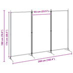 Biombo de 3 Paneles Beige 260 x 180 cm Tela