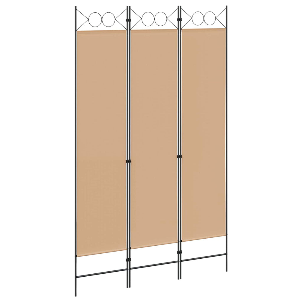 Biombo de 3 Paneles Beige 120 x 200 cm Tela