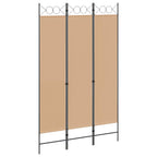 Biombo de 3 Paneles Beige 120 x 200 cm Tela