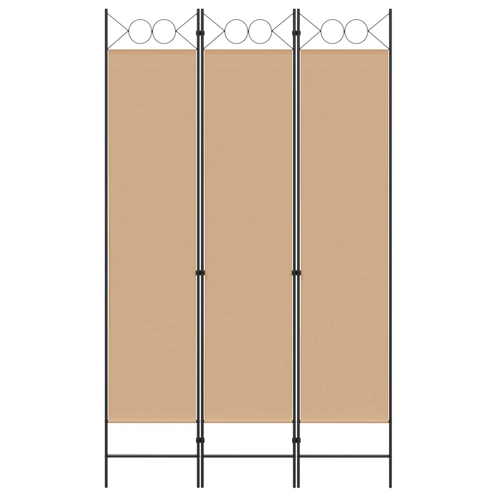 Biombo de 3 Paneles Beige 120 x 200 cm Tela