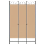 Biombo de 3 Paneles Beige 120 x 200 cm Tela