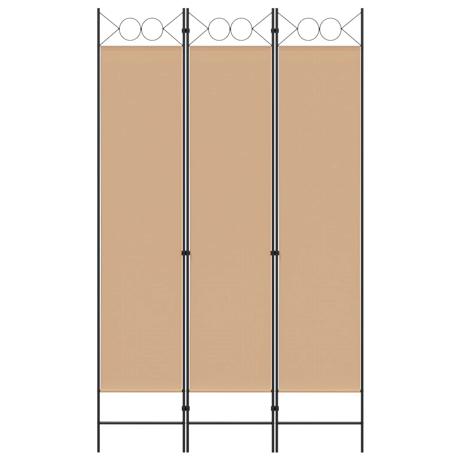 Biombo de 3 Paneles Beige 120 x 200 cm Tela