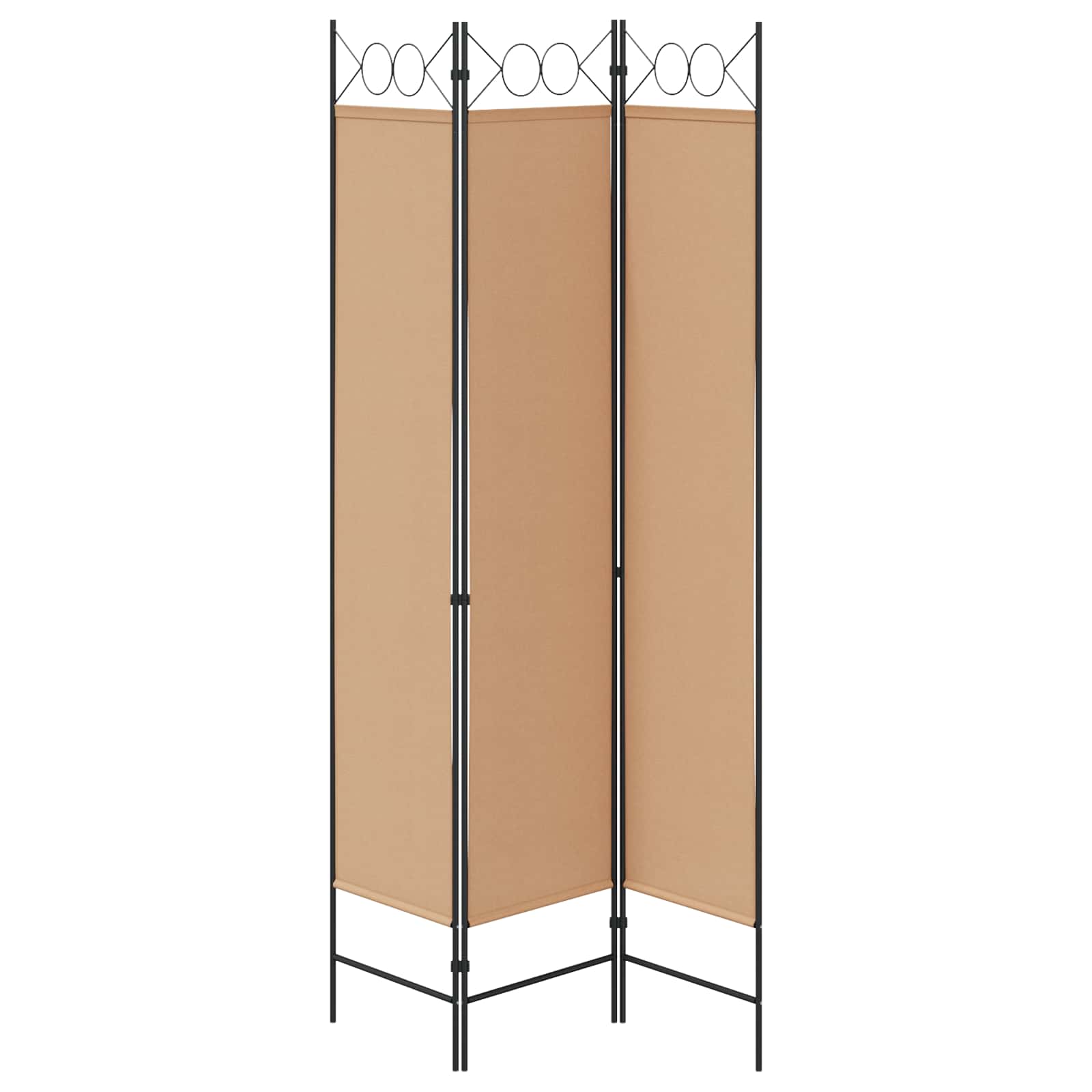 Biombo de 3 Paneles Beige 120 x 200 cm Tela