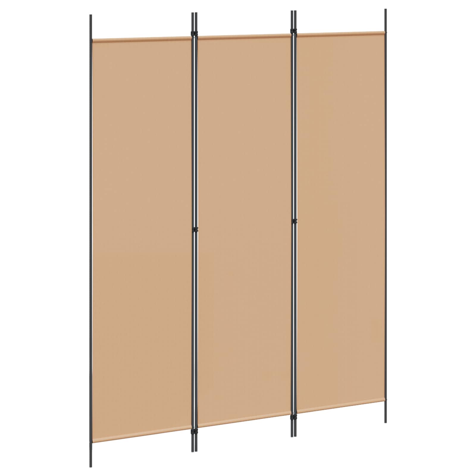 Biombo de 3 Paneles Beige 150 x 200 cm Tela