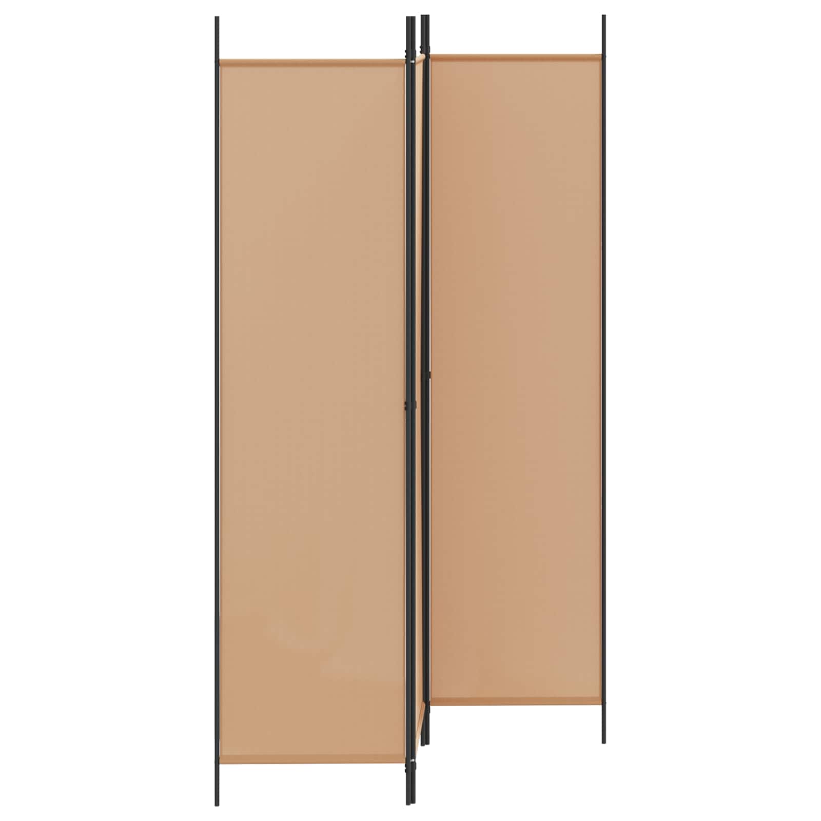 Biombo de 3 Paneles Beige 150 x 200 cm Tela