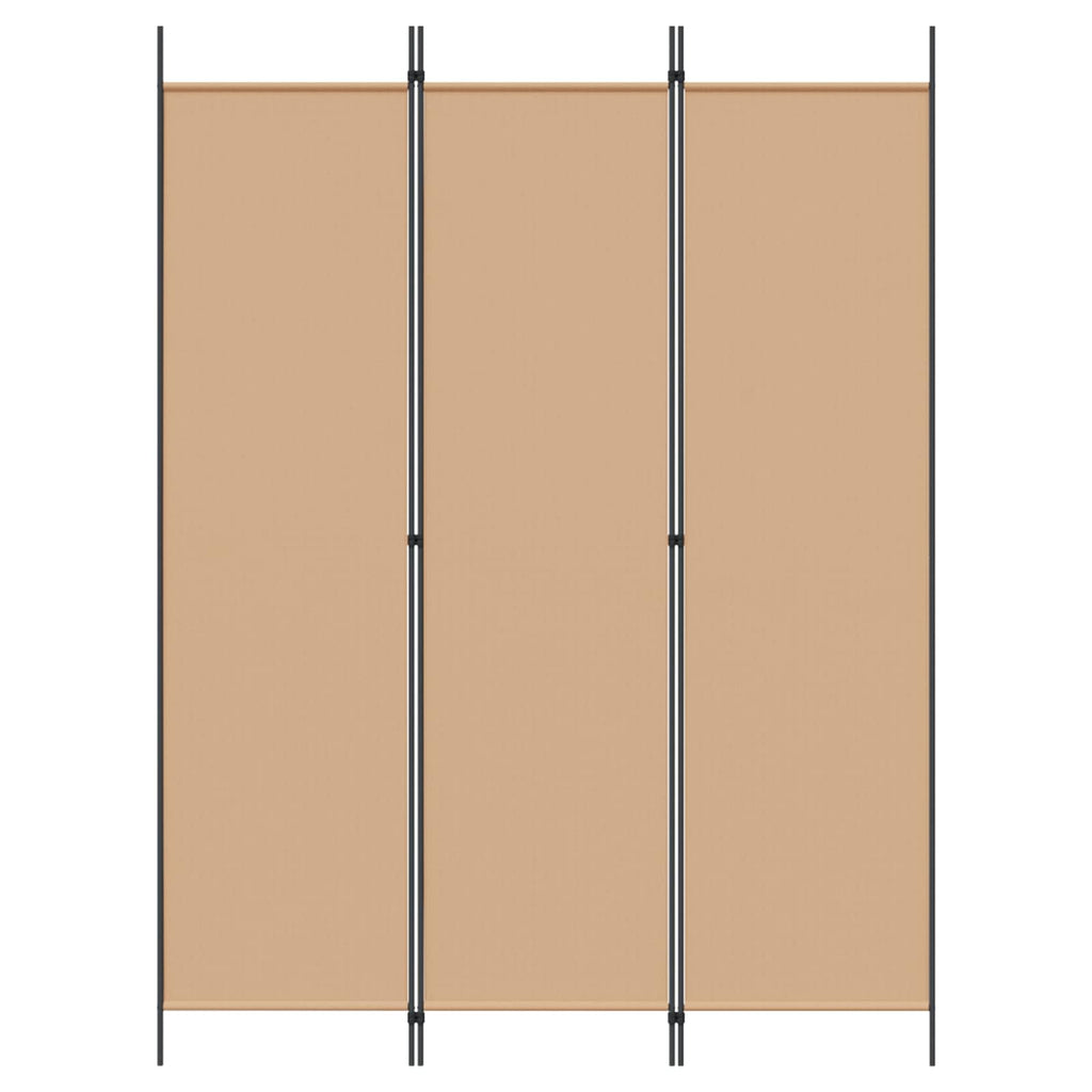 Biombo de 3 Paneles Beige 150 x 200 cm Tela