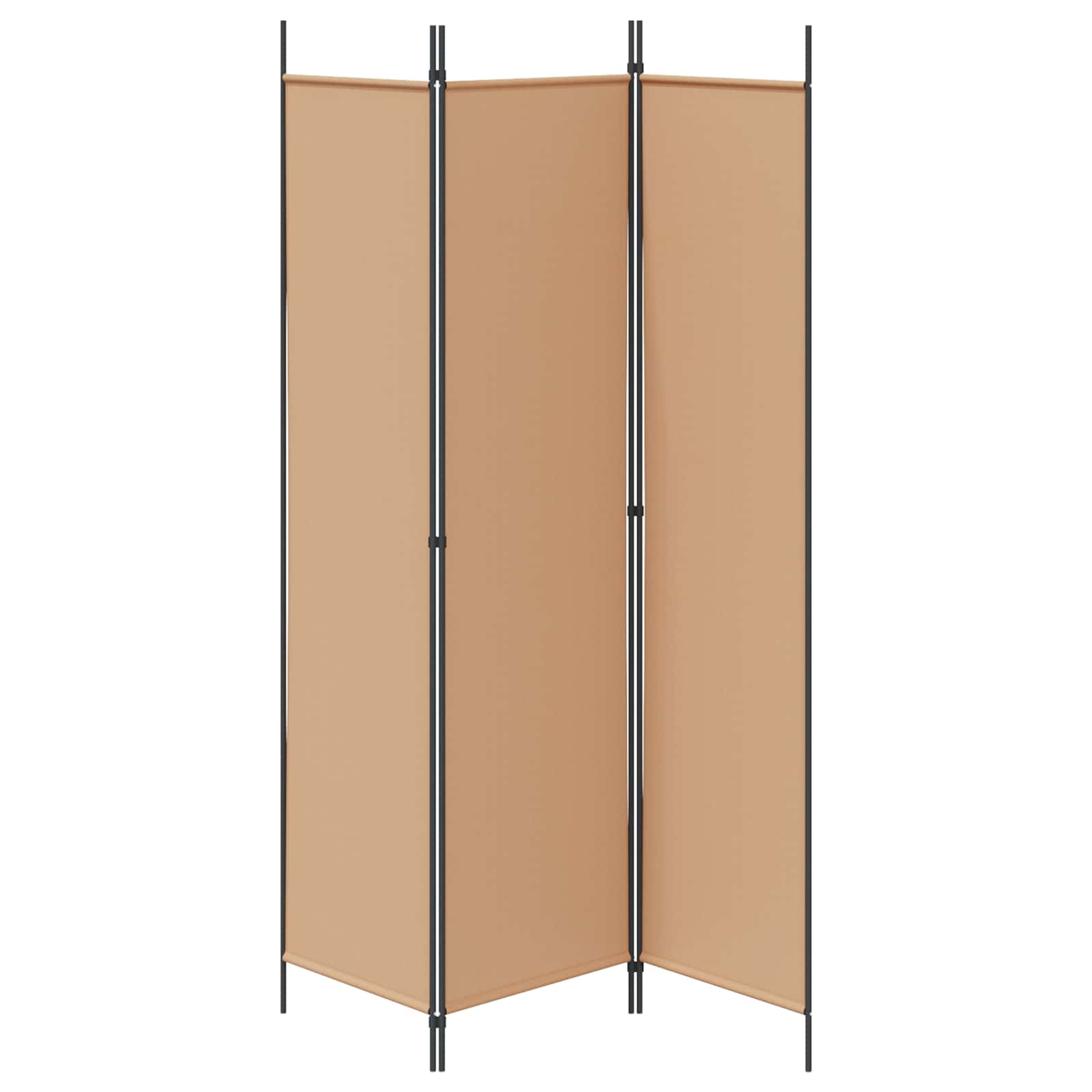 Biombo de 3 Paneles Beige 150 x 200 cm Tela