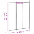 Biombo de 3 Paneles Beige 150 x 200 cm Tela