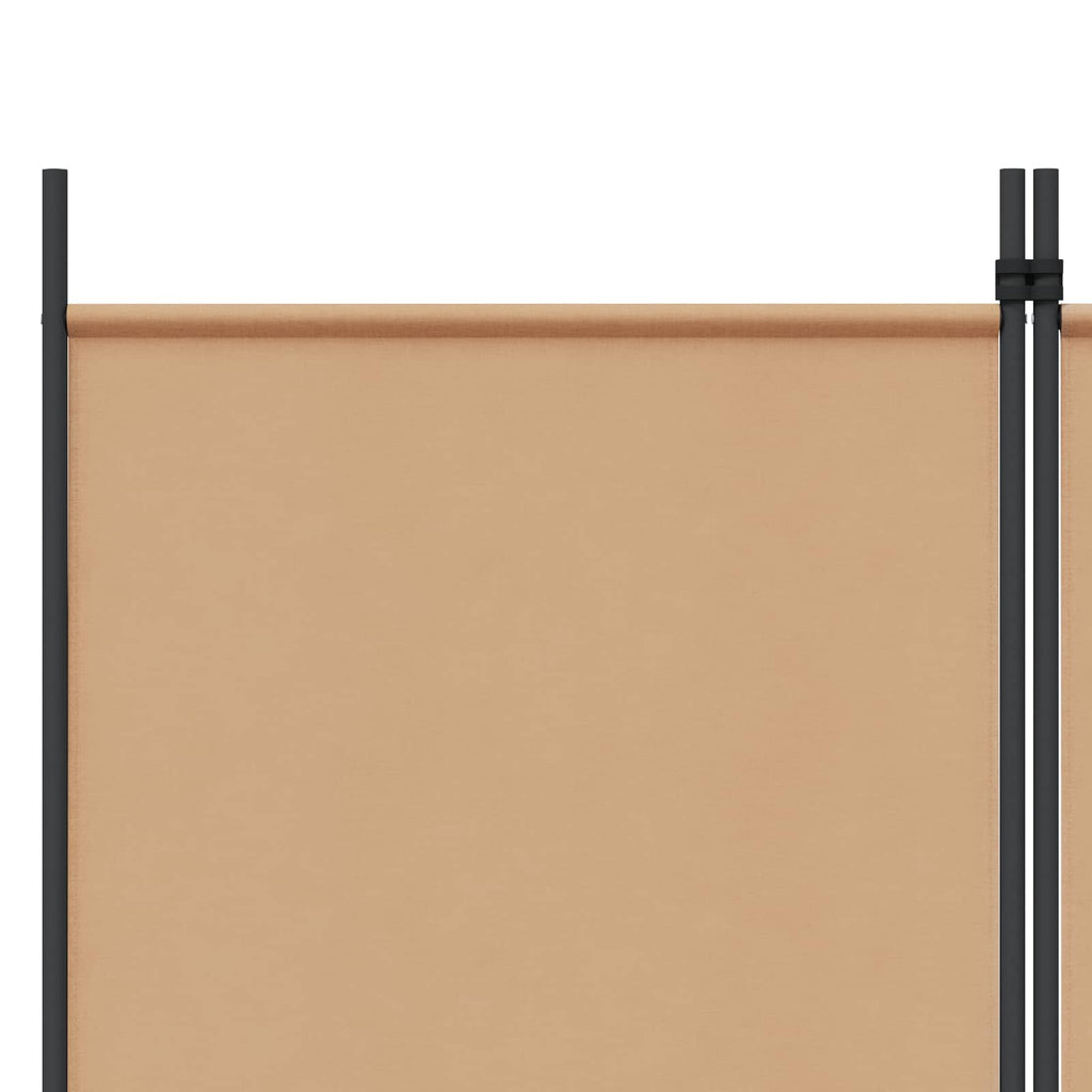 Biombos de 5 Paneles Beige 250 x 200 cm Tela