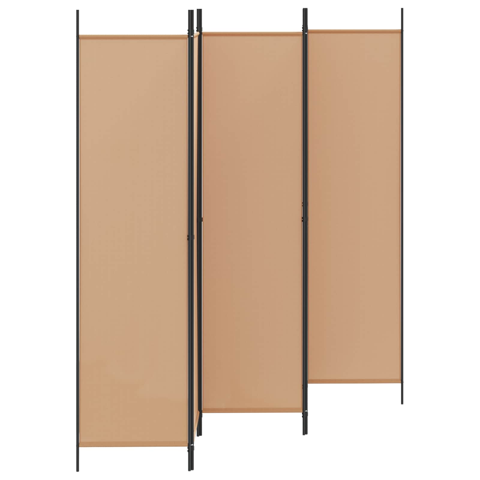 Biombos de 5 Paneles Beige 250 x 200 cm Tela