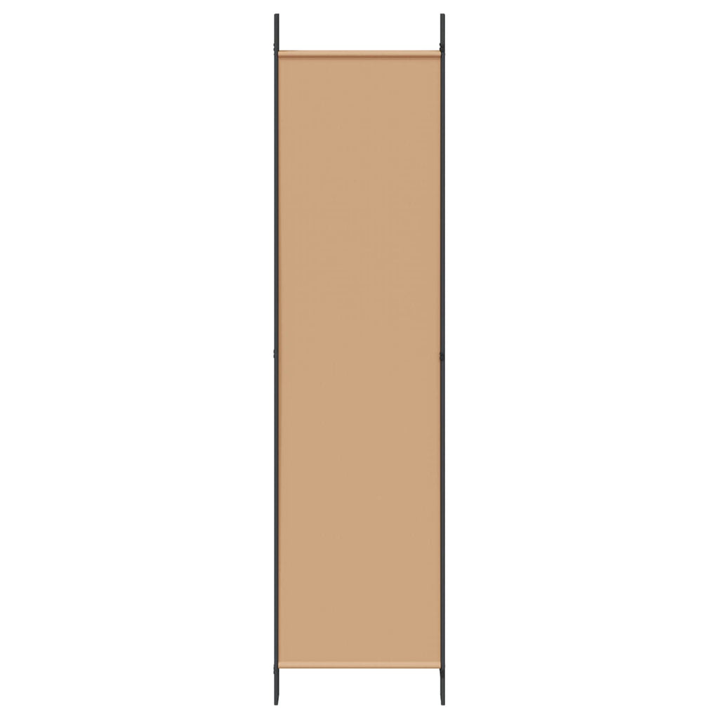 Biombos de 5 Paneles Beige 250 x 200 cm Tela
