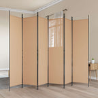 Divisor de habitación de 6 paneles Beige 300 x 200 cm Tela