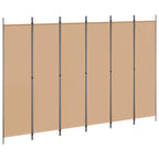 Divisor de habitación de 6 paneles Beige 300 x 200 cm Tela