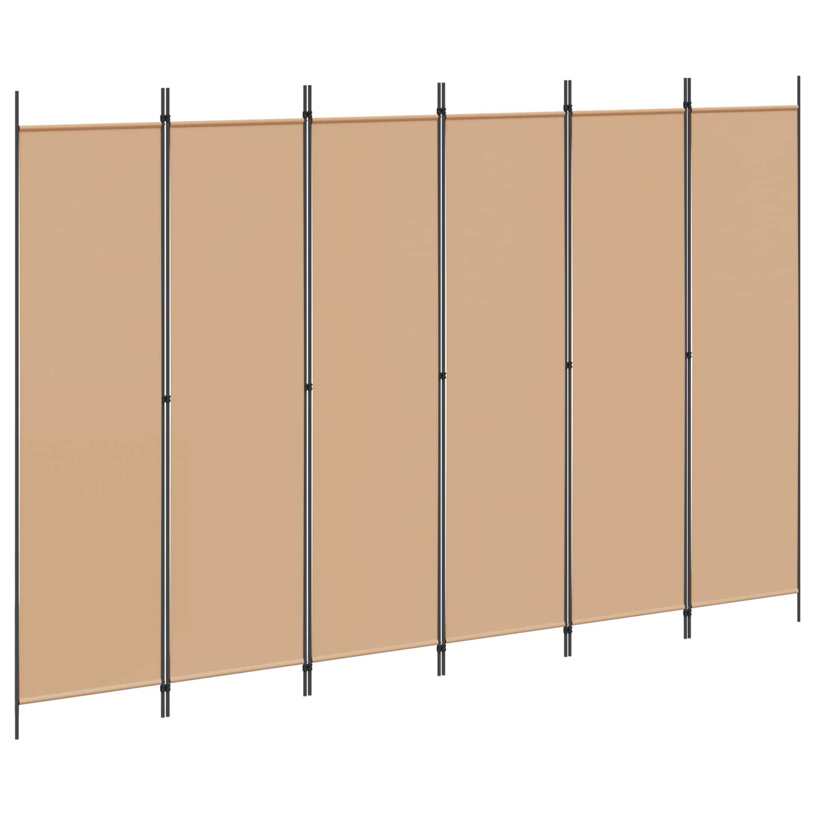 Divisor de habitación de 6 paneles Beige 300 x 200 cm Tela