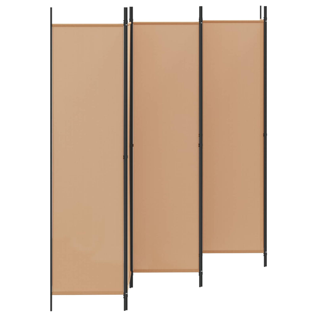 Divisor de habitación de 6 paneles Beige 300 x 200 cm Tela