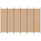 Divisor de habitación de 6 paneles Beige 300 x 200 cm Tela