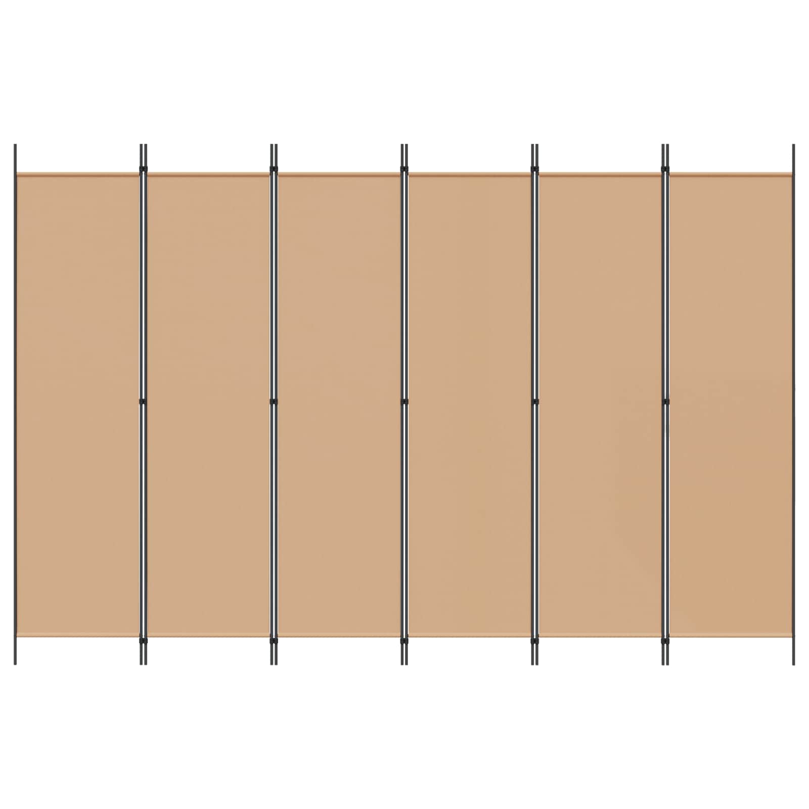 Divisor de habitación de 6 paneles Beige 300 x 200 cm Tela
