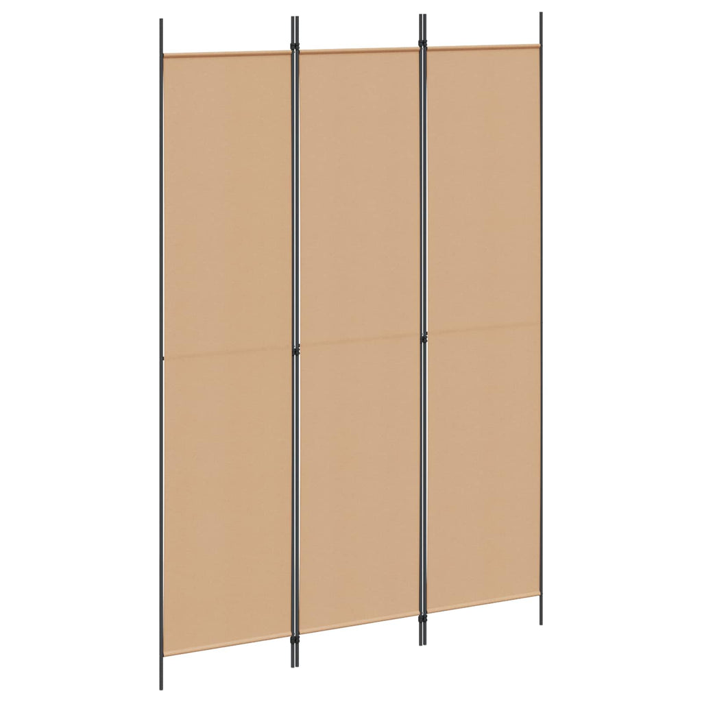 Biombo de 3 Paneles Beige 150 x 220 cm Tela
