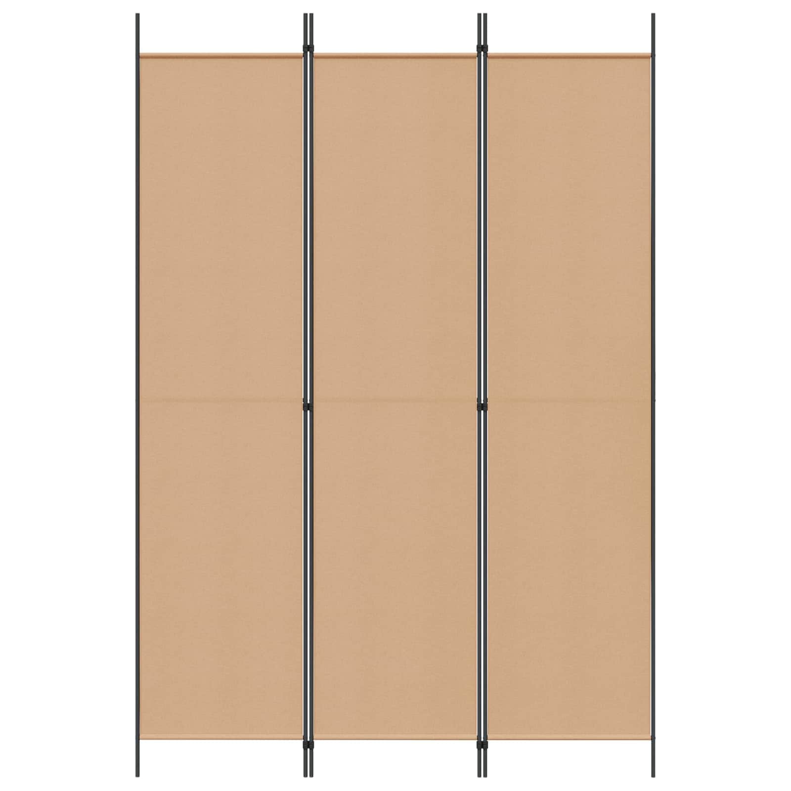 Biombo de 3 Paneles Beige 150 x 220 cm Tela