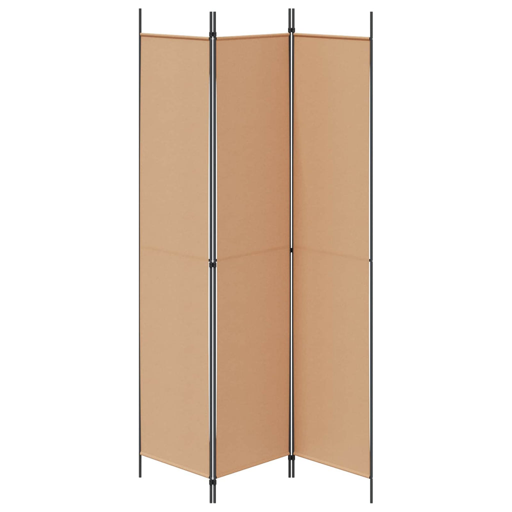 Biombo de 3 Paneles Beige 150 x 220 cm Tela