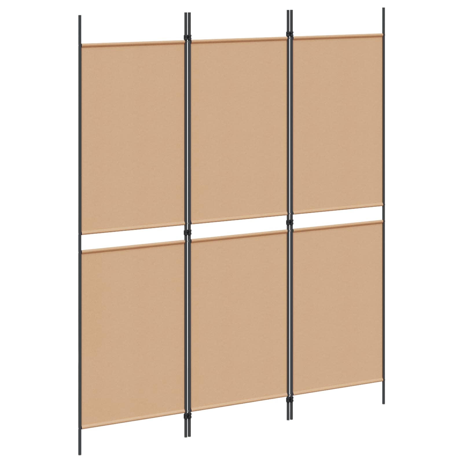 Biombo de 3 Paneles Beige 150 x 180 cm Tela