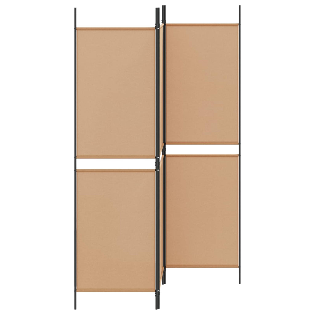 Biombo de 3 Paneles Beige 150 x 180 cm Tela