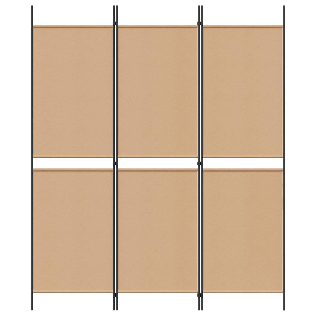 Biombo de 3 Paneles Beige 150 x 180 cm Tela