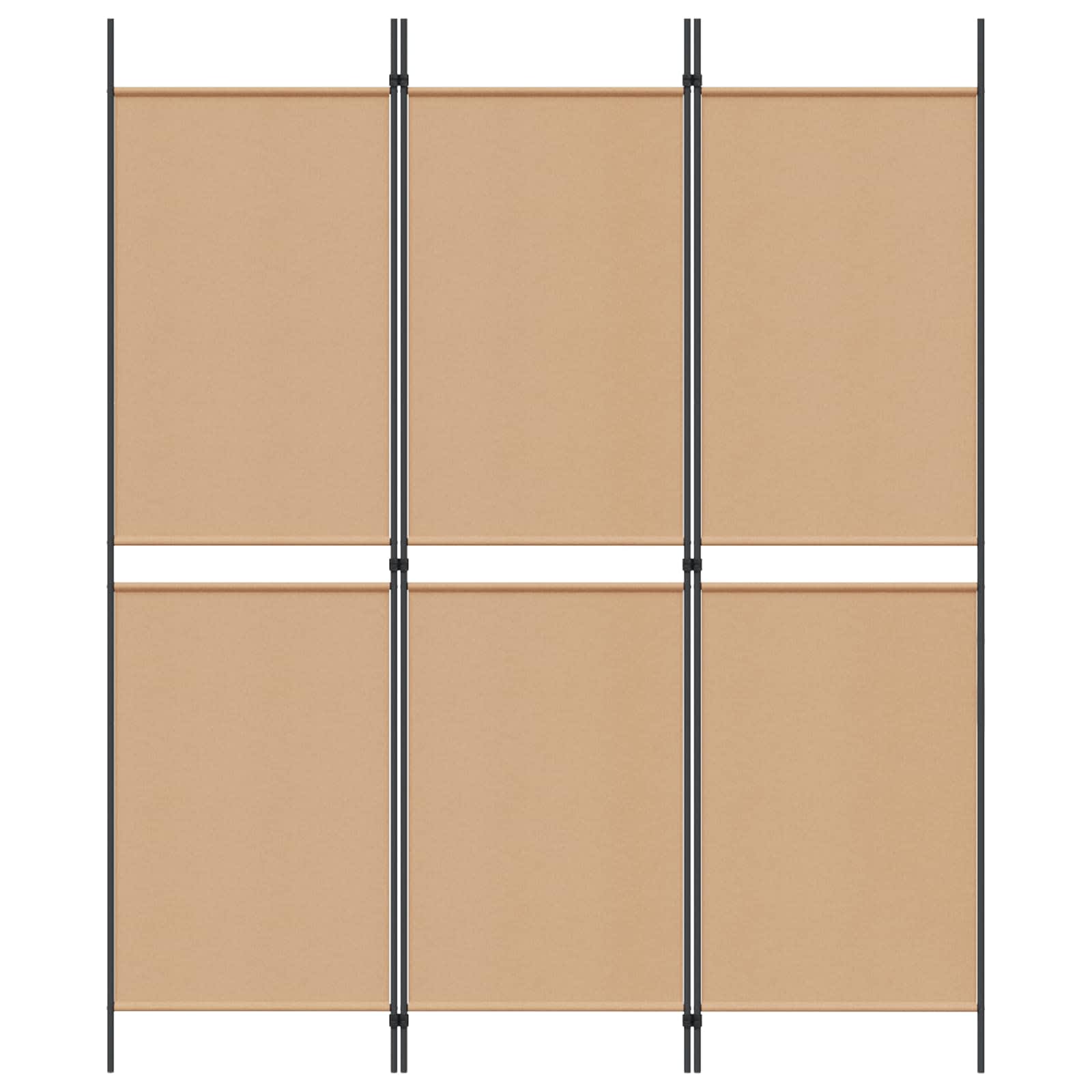 Biombo de 3 Paneles Beige 150 x 180 cm Tela