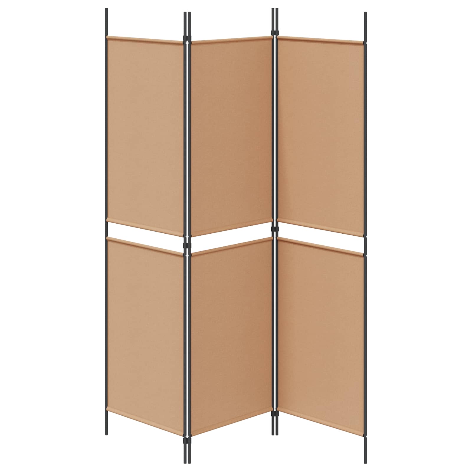 Biombo de 3 Paneles Beige 150 x 180 cm Tela