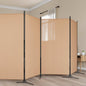 5-Panel Beige Room Divider 433 x 180 cm Fabric