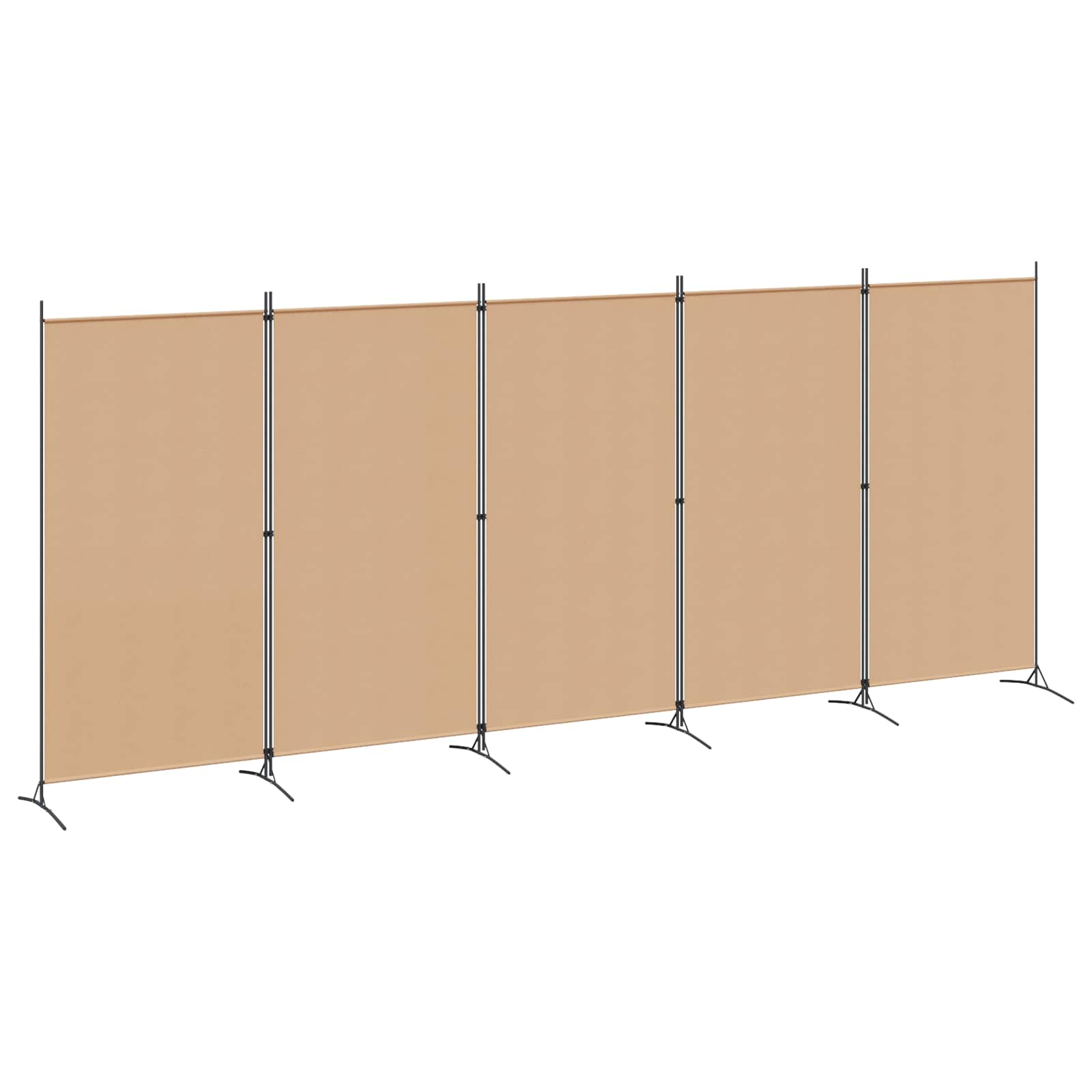 Biombos de 5 Paneles Beige 433 x 180 cm Tela