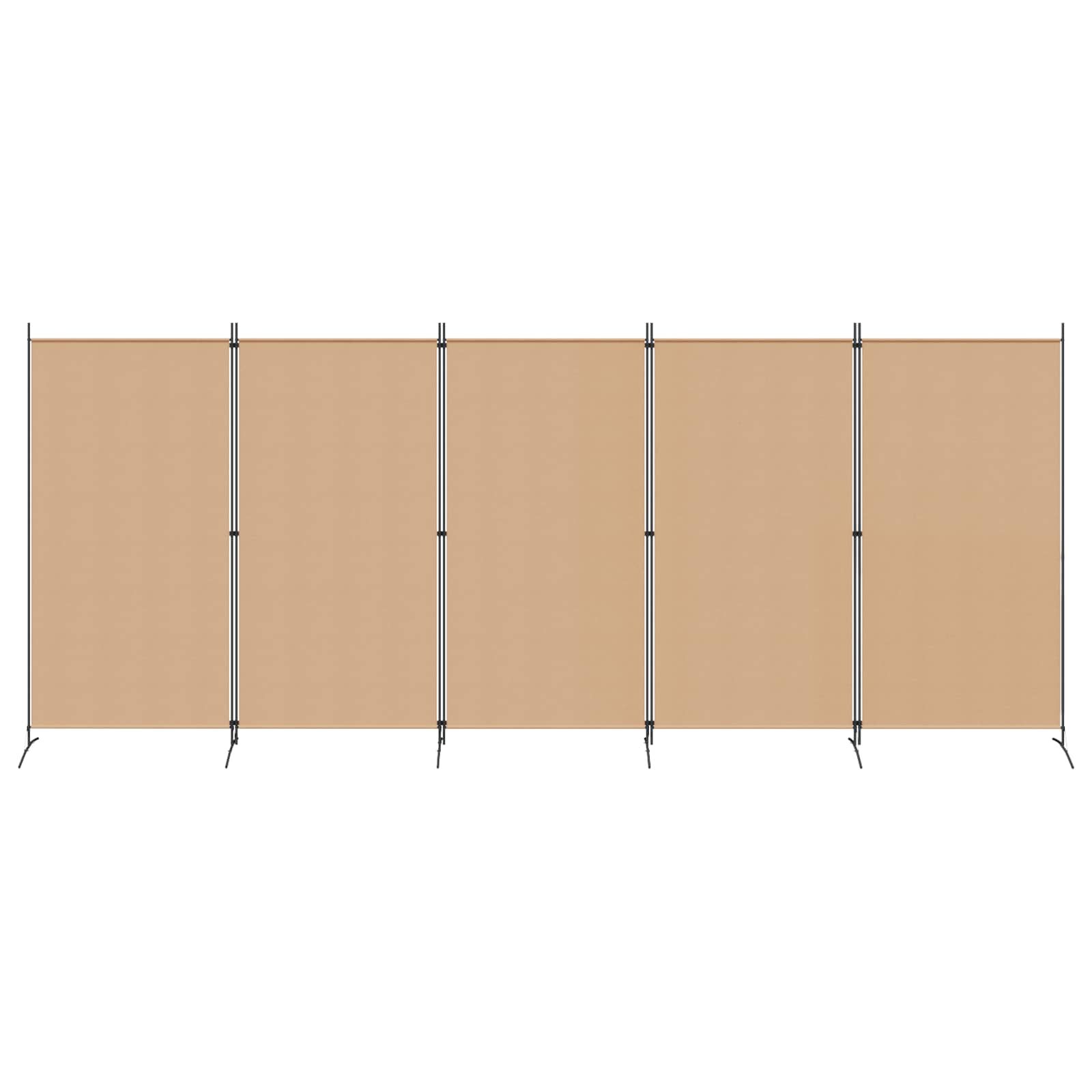 Biombos de 5 Paneles Beige 433 x 180 cm Tela