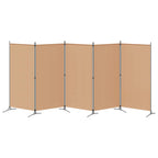 Biombos de 5 Paneles Beige 433 x 180 cm Tela