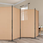 Divisor de habitación de 6 paneles Beige 520 x 180 cm Tela