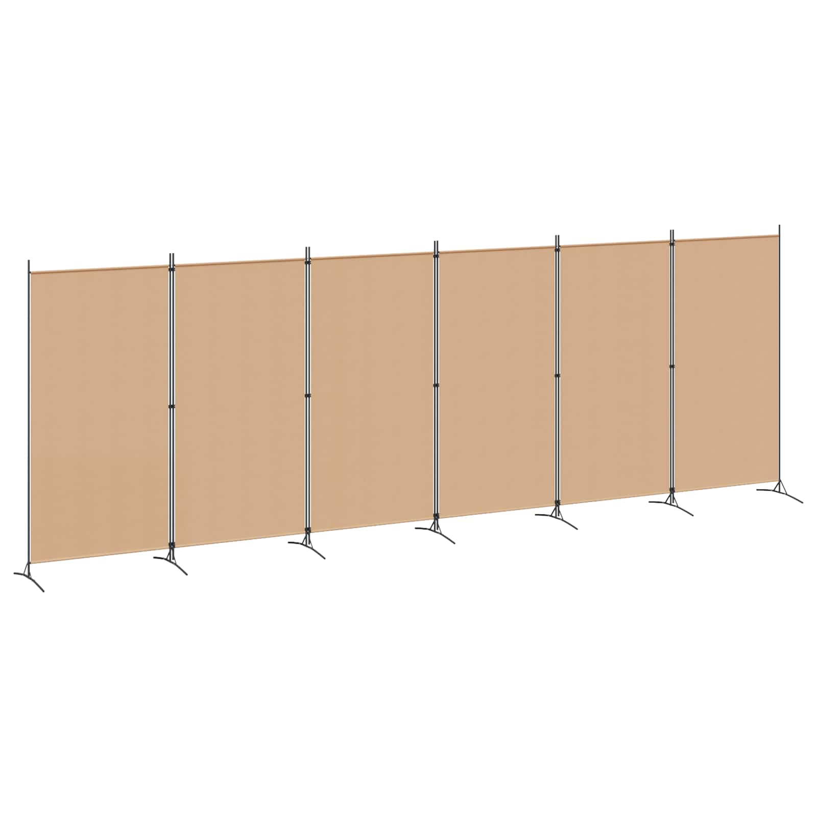 Divisor de habitación de 6 paneles Beige 520 x 180 cm Tela