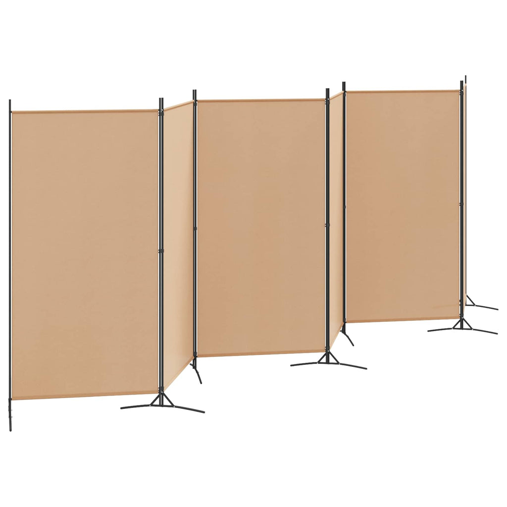 Divisor de habitación de 6 paneles Beige 520 x 180 cm Tela