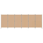 Divisor de habitación de 6 paneles Beige 520 x 180 cm Tela