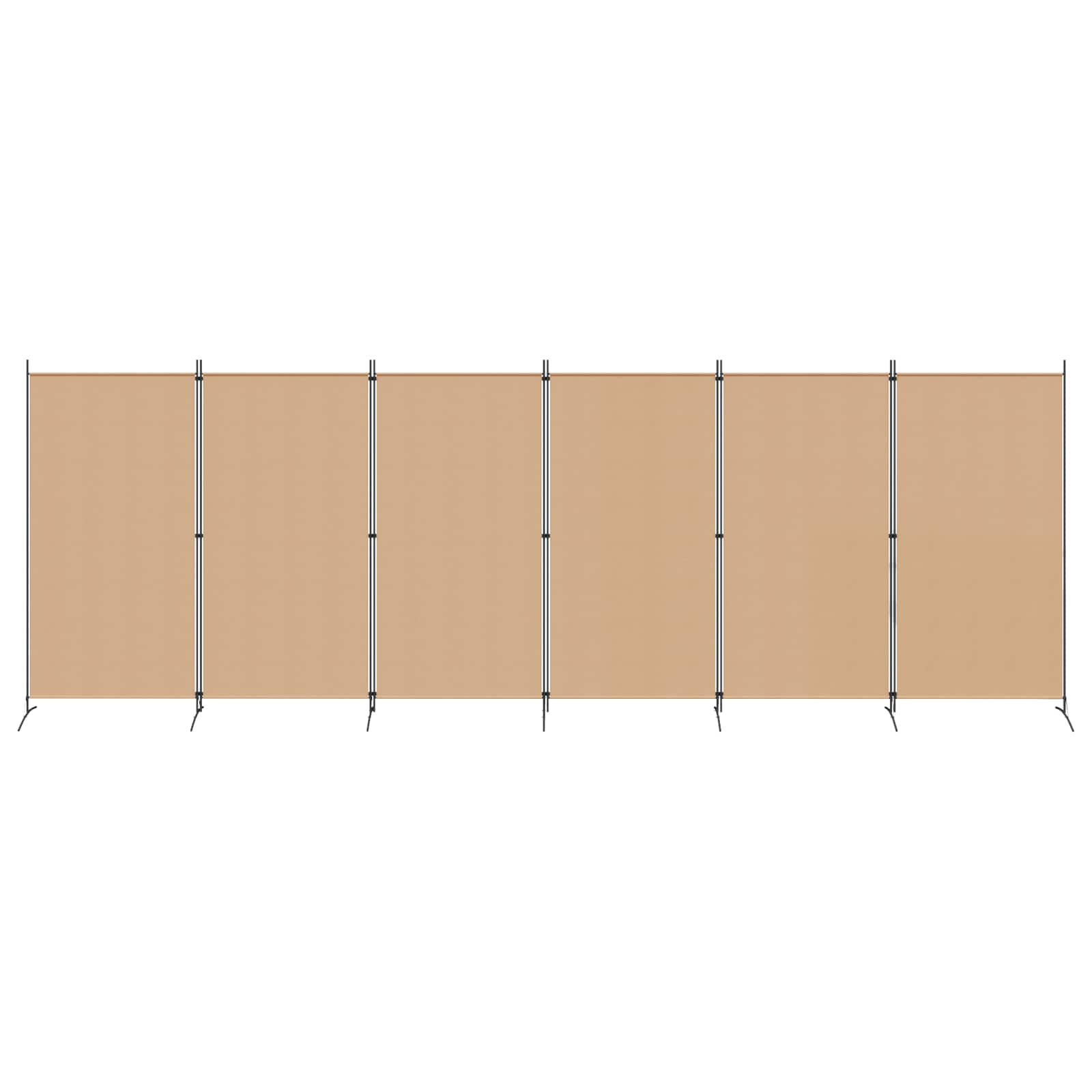 Divisor de habitación de 6 paneles Beige 520 x 180 cm Tela