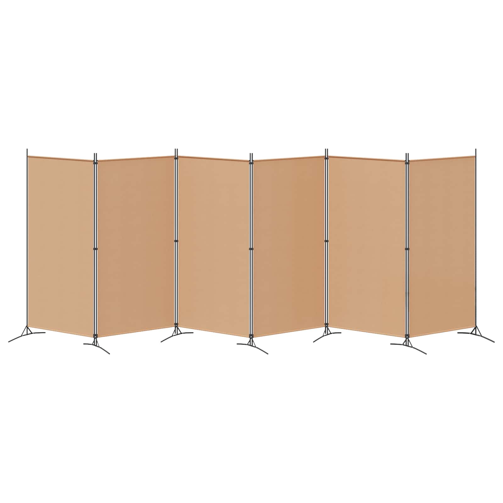 Divisor de habitación de 6 paneles Beige 520 x 180 cm Tela