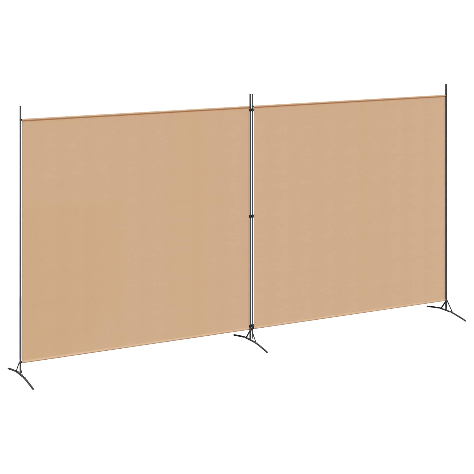 Divisor de habitación de 2 paneles Beige 348 x 180 cm Tela