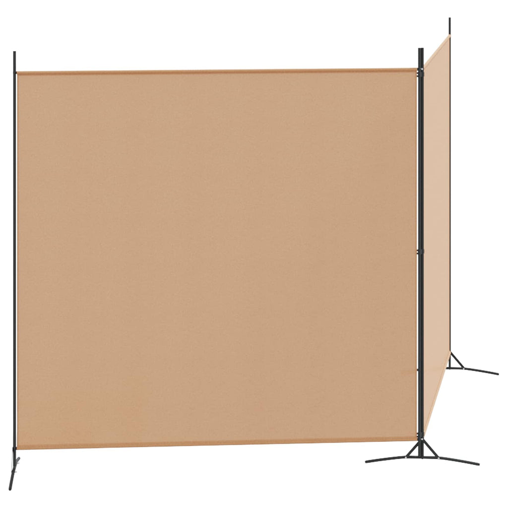 Divisor de habitación de 2 paneles Beige 348 x 180 cm Tela