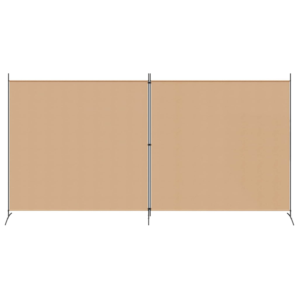 Divisor de habitación de 2 paneles Beige 348 x 180 cm Tela